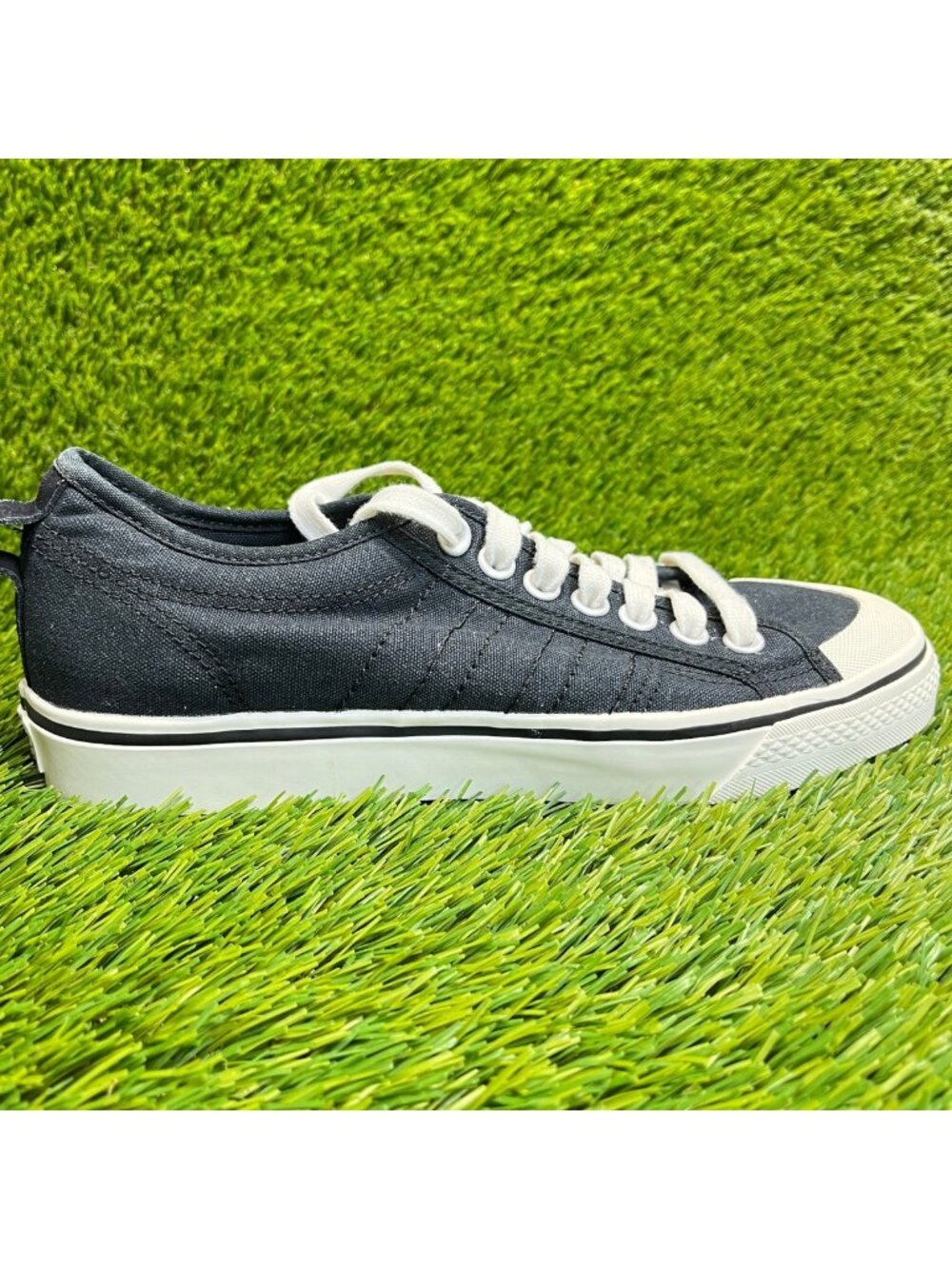 Adidas Nizza Low Womens Size 9 Black White Athletic Walking Shoes Sneakers
